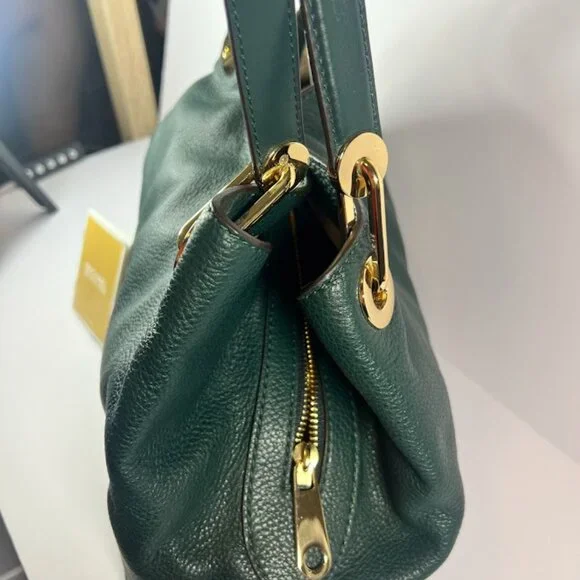Michael Kors NWT Raven Leather Tote Forest Green - Picture 2 of 8